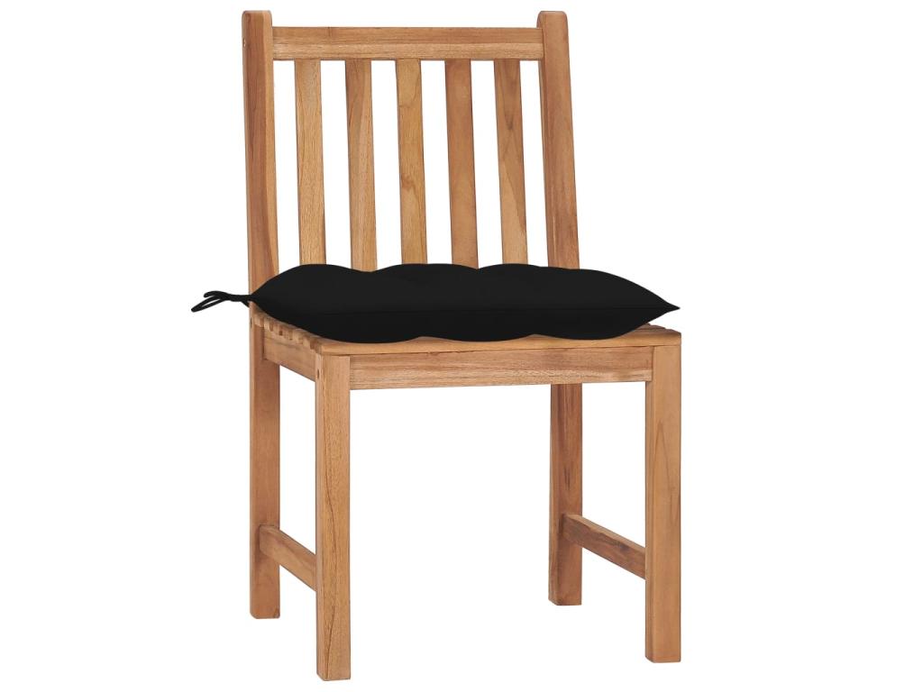 Chaises de jardin 4 pcs avec coussins Bois de teck massif 20 EZBB96223