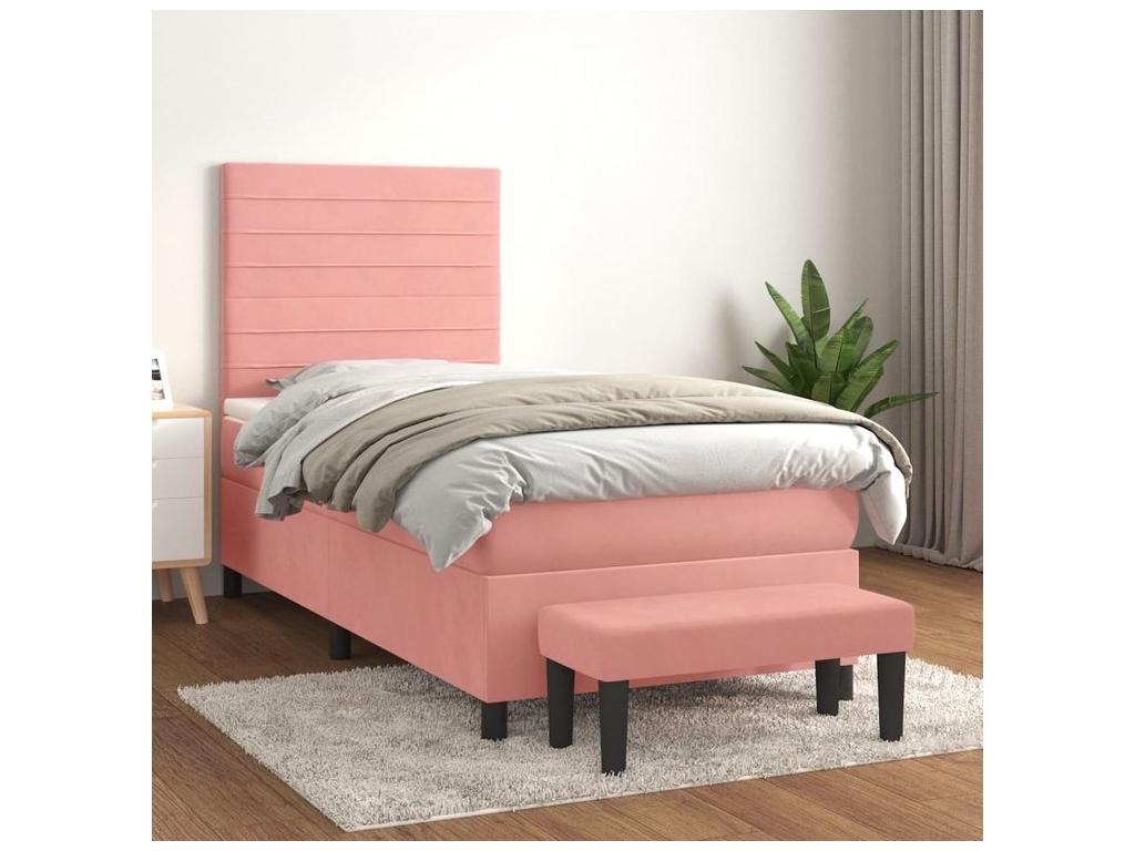 Sommier à Cosymeub de lit et matelas Rose 80x200 Velours EKJI58782