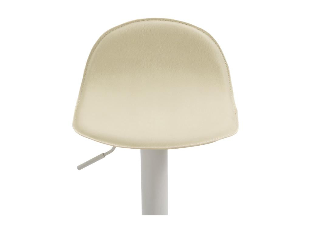 Lot de 2 Tabouret de bar - Similicuir / Métal - Crème - Cosymeub V2 AXTU31025