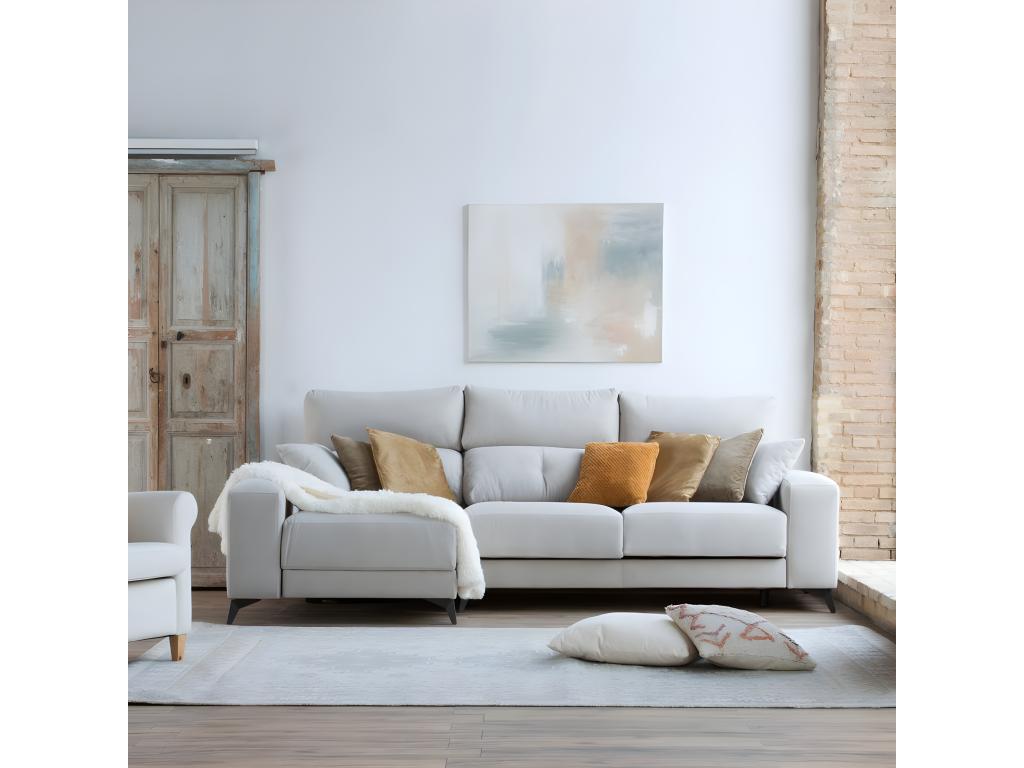 Canapé d'angle textile Beige 280x105 FPOG88973