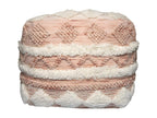 Pouf Cosymeub Fait à la Main Cosymeub 50cm Rose / Crème NFTU16477