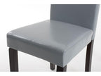 Chaise de salle à manger x1 design moderne en PVC gris et pieds en bois marron 10 0002018 XBJA90266