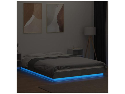 Cadre de lit avec Cosymeubères LED gris béton 140x190 YMVA71691