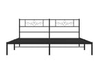 Cadre de lit métal avec tête de lit noir 180x200 EMDK36194