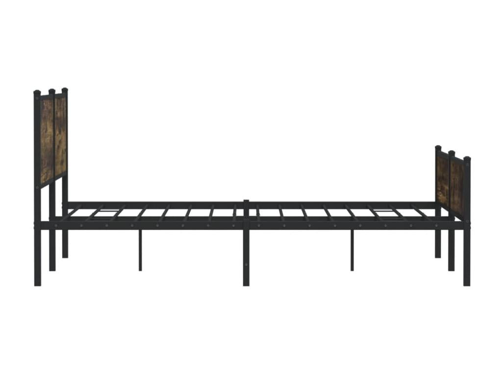 Cadre de lit en métal sans matelas chêne fumé 180x200 cm NAXZ94359