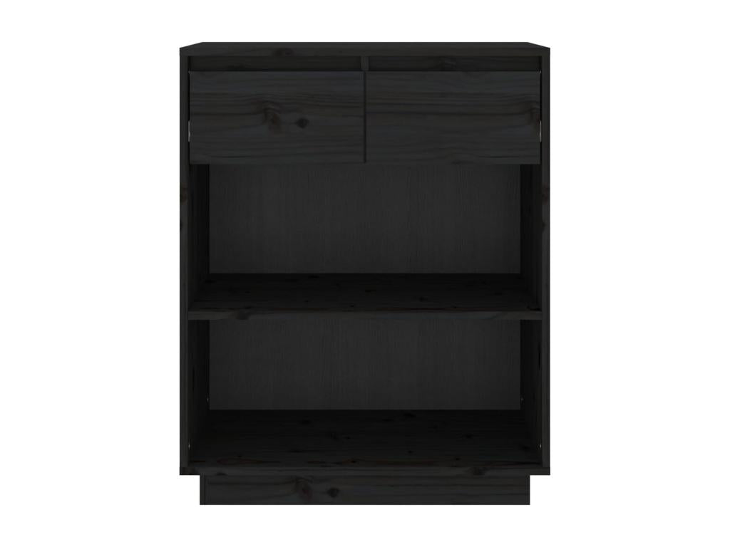 Armoire console Noir 60x34x75 cm Bois de pin solide SCLG43500