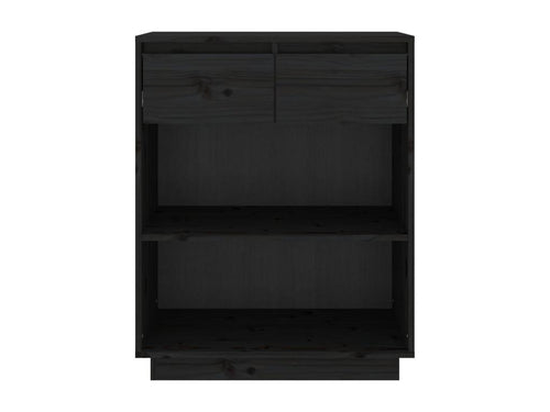 Armoire console Noir 60x34x75 cm Bois de pin solide SCLG43500