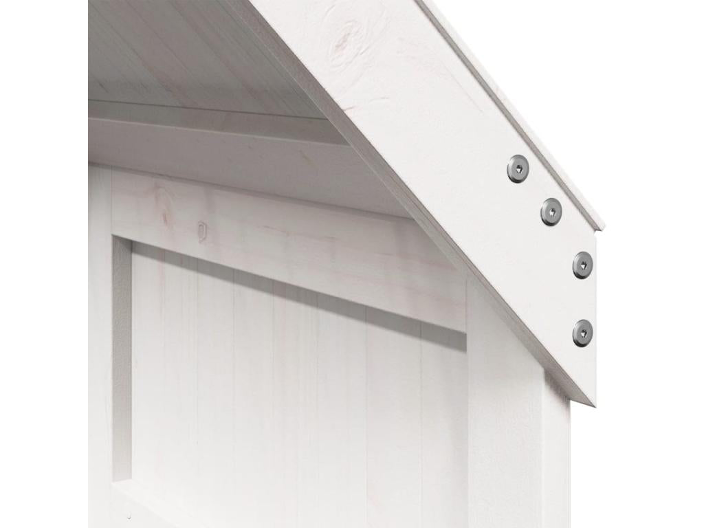 Lit haut sans matelas blanc 75x190 cm bois de pin massif CBOO33336