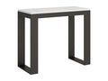 Console extensible 90x40/196 cm Tecno Evolution Small Frêne Blanc cadre Anthracite IHPP22388
