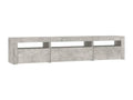 Meuble TV avec Cosymeubères LED Gris béton 195x35x40 cm PWCE19783
