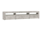 Meuble TV avec Cosymeubères LED Gris béton 195x35x40 cm PWCE19783