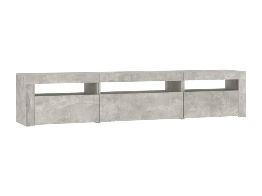 Meuble TV avec Cosymeubères LED Gris béton 195x35x40 cm PWCE19783
