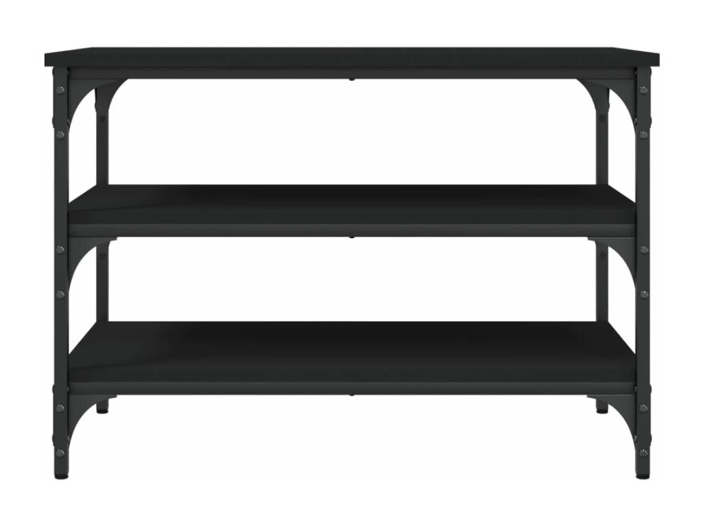 Banc à chaussures noir 70x38.5x49 cm bois d'ingénierie CTRY02718