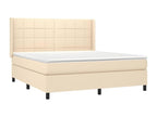 Lit à sommier tapissier avec matelas Crème 180x200 cm Tissu VFCO80679