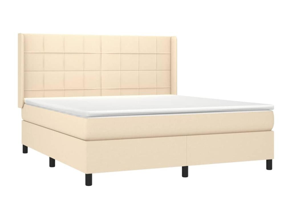 Lit à sommier tapissier avec matelas Crème 180x200 cm Tissu VFCO80679