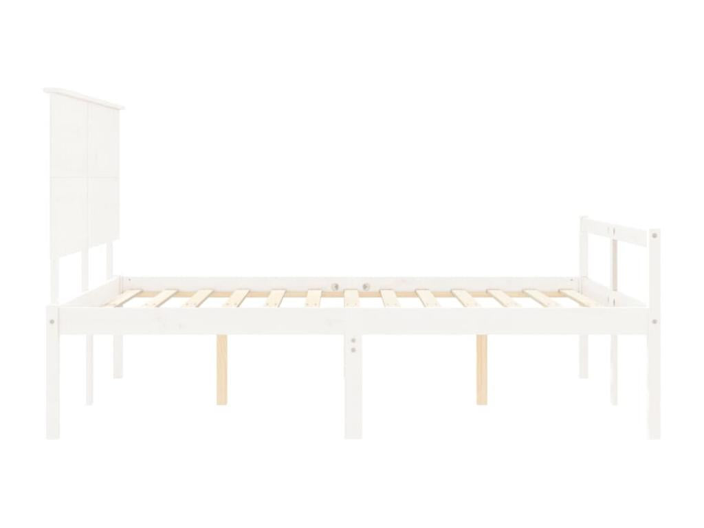 Lit pour personne âgée et tête de lit très grand bois massif ECYE76036