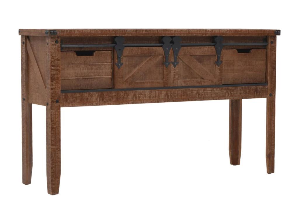 Table console Bois massif de sapin 131x35,5x75 cm Marron QRQD26802
