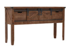 Table console Bois massif de sapin 131x35,5x75 cm Marron QRQD26802