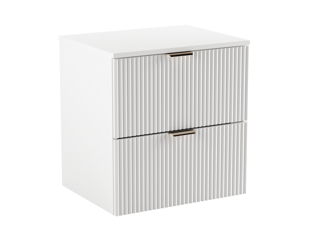 Meuble lavabo Cosymeub façades cannelées Cosymeub 60x60x47 cm Blanc VIVF58446