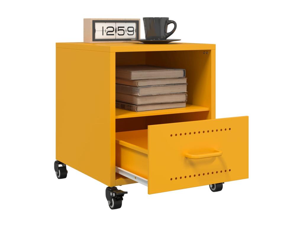 Tables de chevet 2 pcs jaune moutarde 36x39x43.5 cm acier ARGD15101