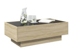 Table basse avec LED chêne Cosymeub 90x50x30 cm bois d'ingénierie FSZR45459