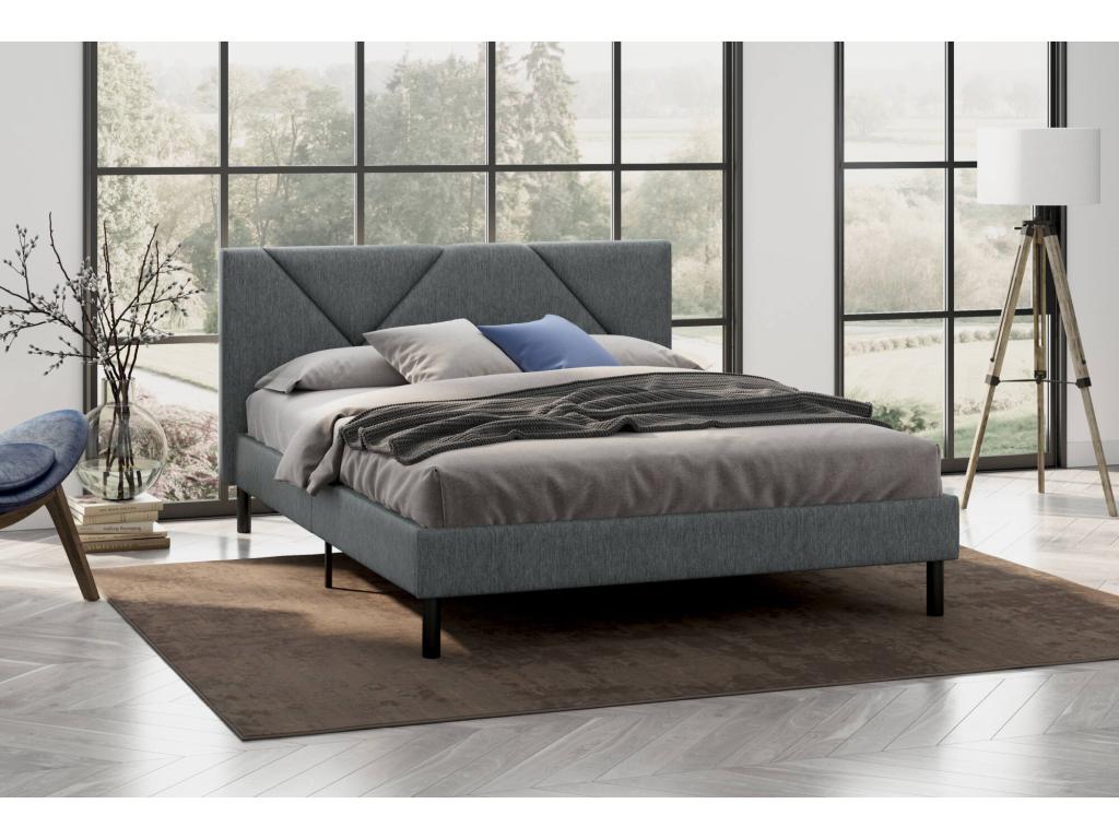 Lit demi-carré Cosymeub Sommier pour chambre Literie par chambre Support de matelas Adapté à un matelas de 120x190 cm Gris KKDM11150