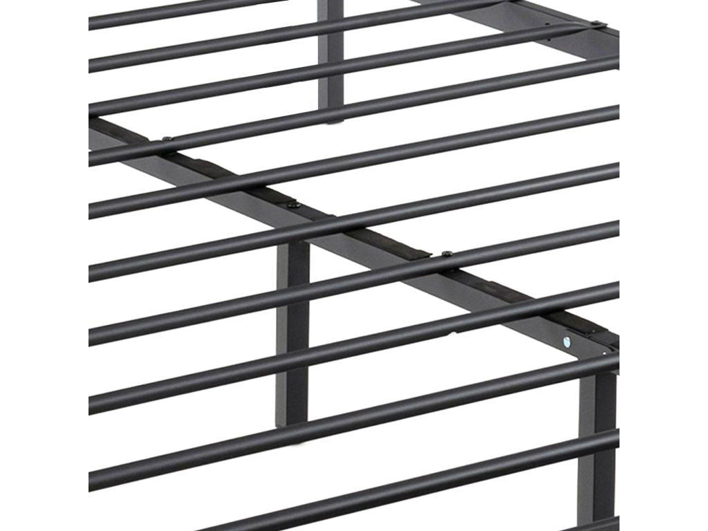 Cosymeub - Cadre de lit double à Cosymeub en bois et métal avec 4 tiroirs 162x195 cm couleur ciment DEQZ84857