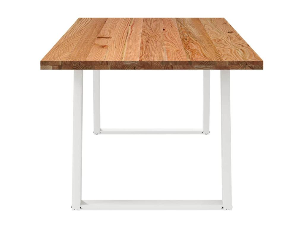 Table à manger marron clair bois de chêne massif rectangulaire BECJ02633