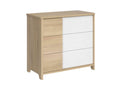 Commode 3 tiroirs Cosymeub en bois imitation chêne bocage et blanc - Cosymeub WDXI23658