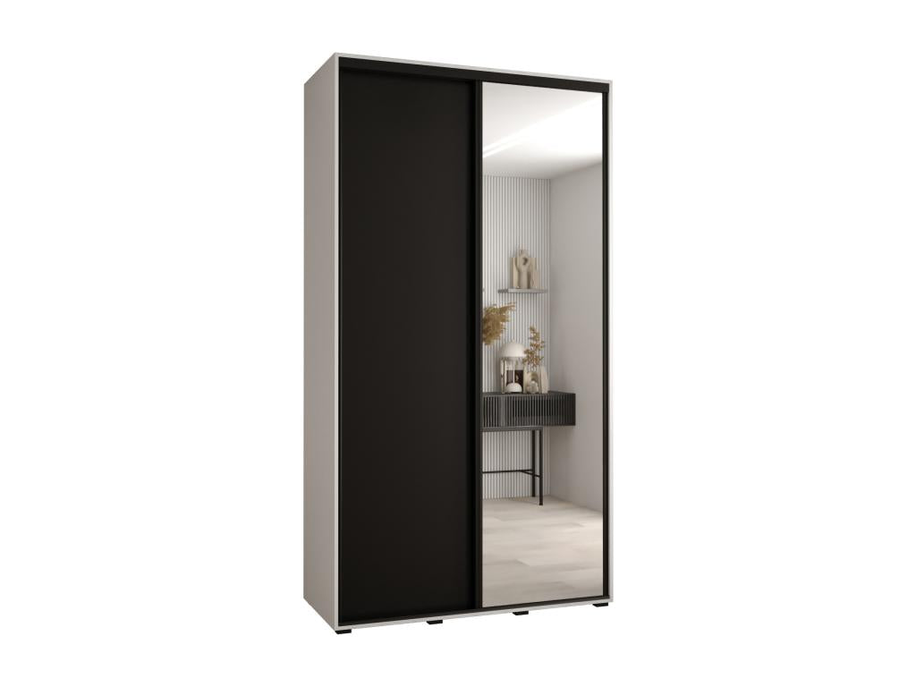 ARMOIRE Cosymeub 3 À PORTES COULISSANTES 235.2/140/45 2 portes Blanc/Noir/Noir LVFQ08244