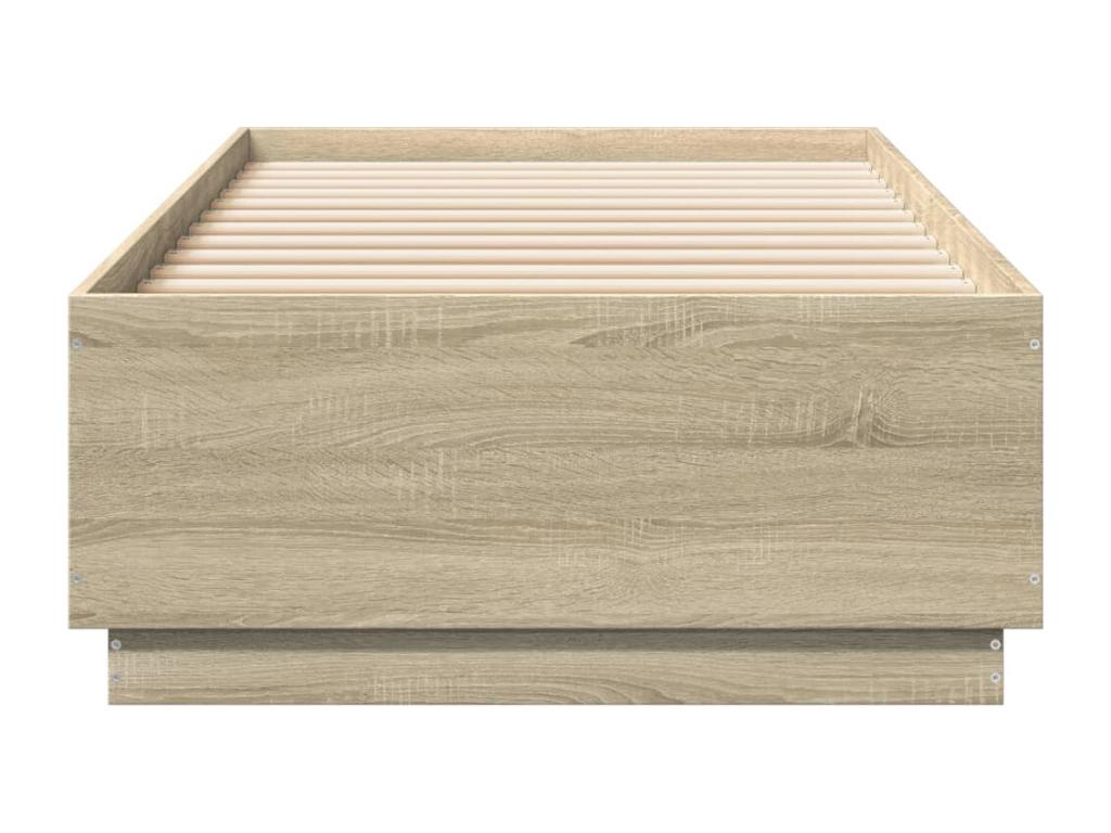 Cadre de lit chêne Cosymeub 100x200 cm bois d'ingénierie WNBF34846