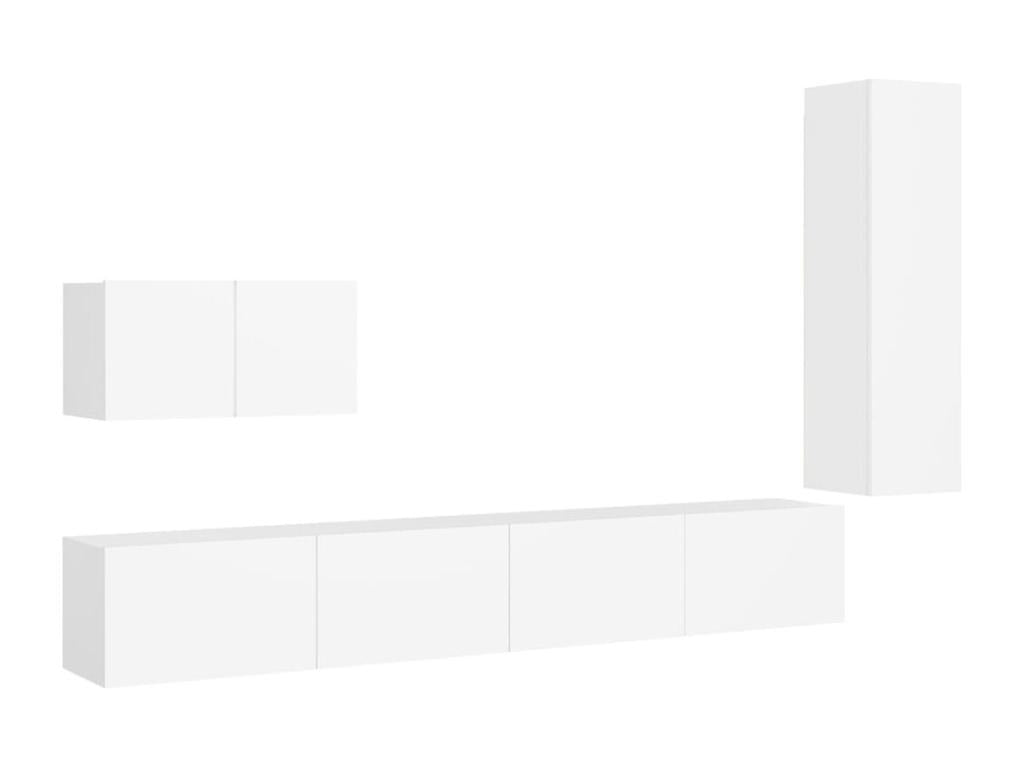 Ensemble de meubles TV 4 pcs Blanc Bois d'ingénierie BIHN61208