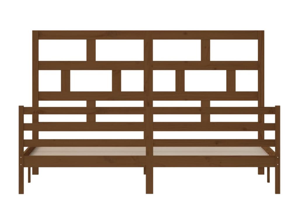 Cadre de lit sans matelas marron miel bois massif 200x200 cm CJRI20829