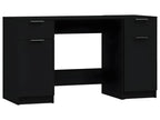 Bureau avec armoire latérale Noir Bois d'ingénierie LKVE86084