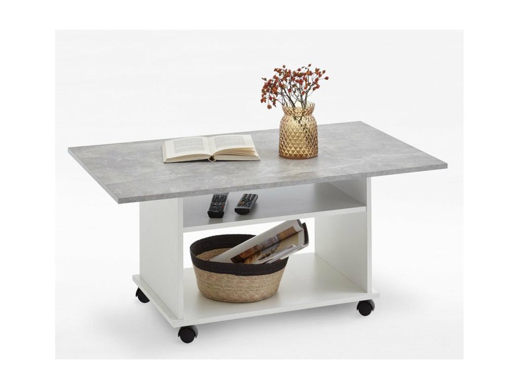 Table basse Design Cosymeub 100cm Blanc / Gris CMSN81308