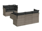 Salon de jardin 6 pcs avec coussins gris résine tressée LSAG98344