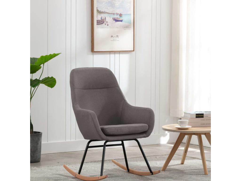 Chaise à bascule Gris clair Tissu KQIL73463