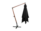 Parasol suspendu avec mât Noir 3x3 m Massif Bois de sapin YQCF76407