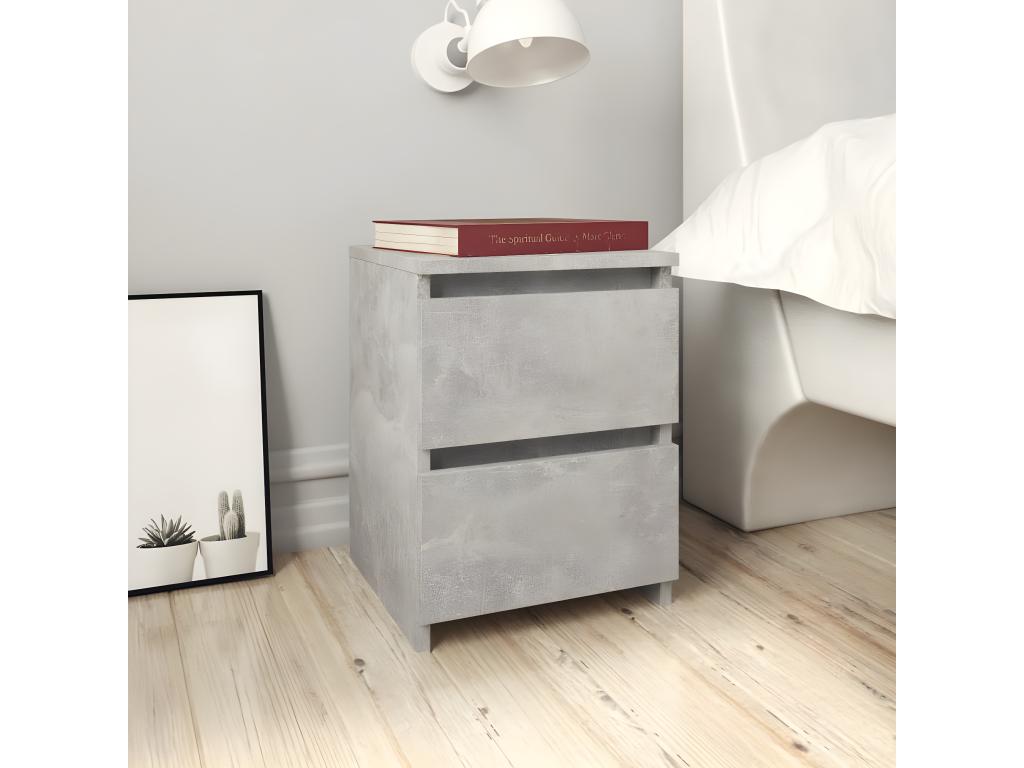 Tables de chevet 2 pcs Gris béton 30x30x40 cm Bois d'ingénierie FYXE54476