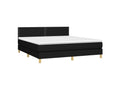 Sommier à Cosymeub de lit avec matelas Noir 180x200 Tissu NSQK37632