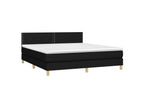 Sommier à Cosymeub de lit avec matelas Noir 180x200 Tissu NSQK37632