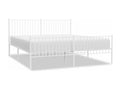 Cadre de lit métal avec tête de lit/pied de lit blanc 183x213cm DUTK42605