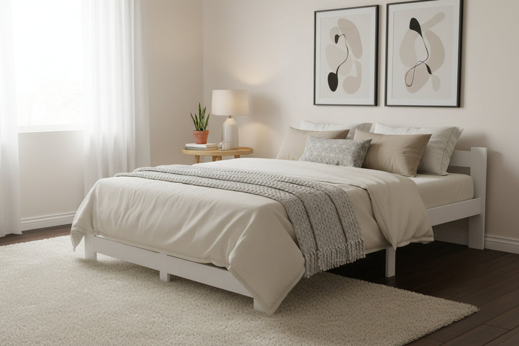 Cadre de lit Blanc Bois de pin massif 160x200 cm HYMH96749