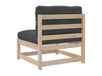 Salon de jardin 3 pièces avec coussins bois de pin massif ZVET93227