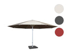 Parasol Cosymeub II gastronomie parasol pour marché 5m poteau alu blanc 28 kg - crème-beige avec support DFUN58854