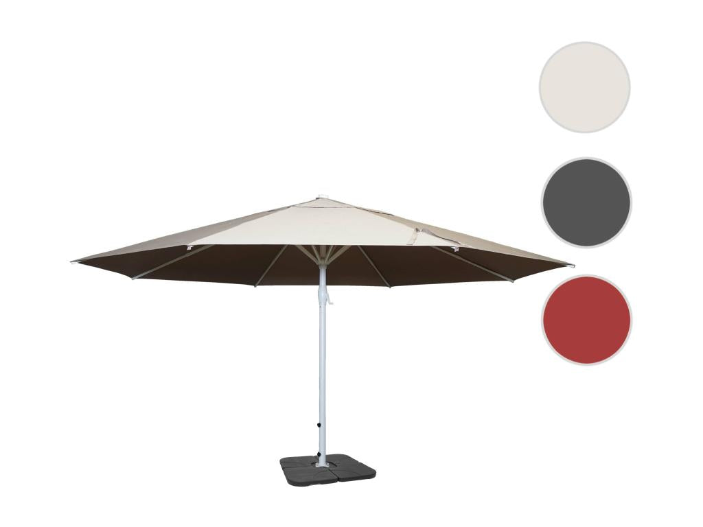 Parasol Cosymeub II gastronomie parasol pour marché 5m poteau alu blanc 28 kg - crème-beige avec support DFUN58854