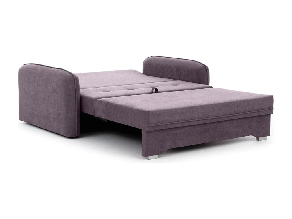 Petit canapé convertible original tissu violet Cosymeub 155cm FPVJ23450