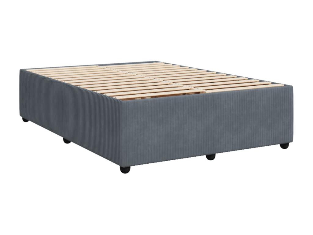 Sommier à Cosymeub de lit et matelas Gris foncé 140x190cm Velours GWNS90728