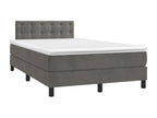 Lit à sommier tapissier et matelas Gris foncé 120x200cm Velours KDJR01049