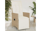 Chaise inclinable de jardin avec coussins beige résine tressée YRAO69890